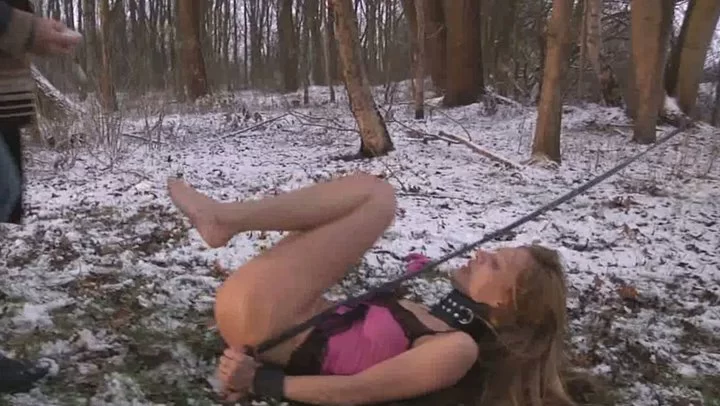 Bdsm Session Of Teen Getting Tied Up And Fucked On Cold