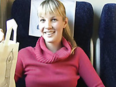 Lusty Czech chick Veronica gives deepthroat blowjob in the train