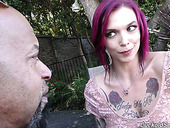 Pink haired busty harlot Anna Bell Peaks is fucked in the presence of cuckold husband