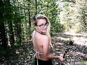 Yummy blonde Riley Star gets her pussy fucked in the forest