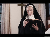 Sinful lesbian nun Mona Wales is licking and finger fucking juicy pussy