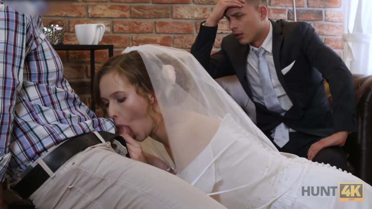 Pretty bride makes her groom cuckold on their wedding night image