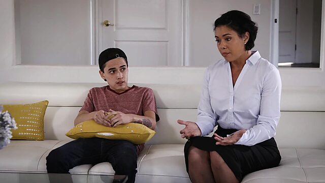 Asian Stepmom helps stepson with his porn addiction by fucking him
