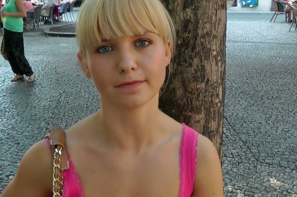 Talkative Slim Blondie Wanders In City Center To Find A Dude For Sex Video